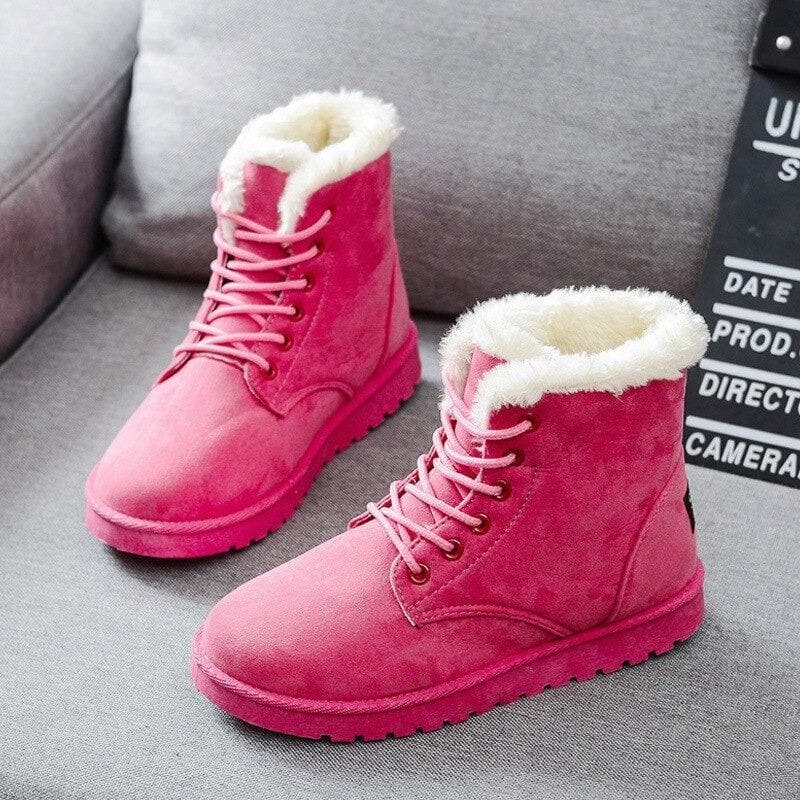 Product Image for Heidi-Mode | Knöchelstiefel Schnürung Weiches Wildleder Gefüttert für Komfort, Rose / 36
