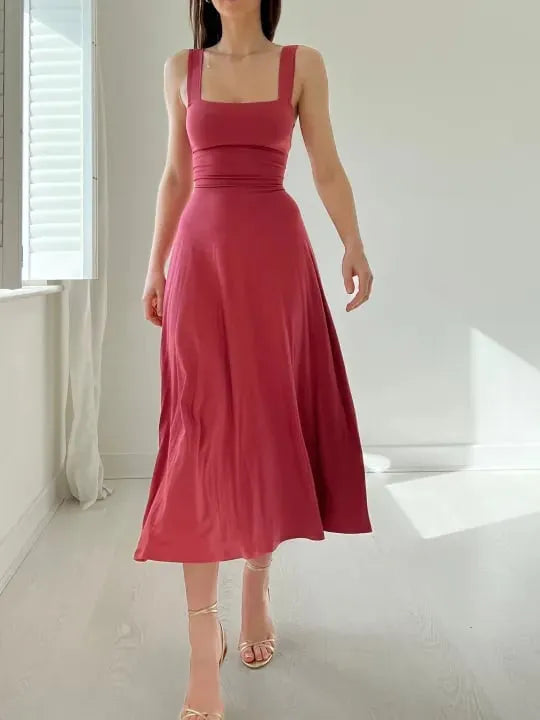 Product Image for Schlichtes Kleid mit dicken Trägern, Wassermelone rot / 3XL