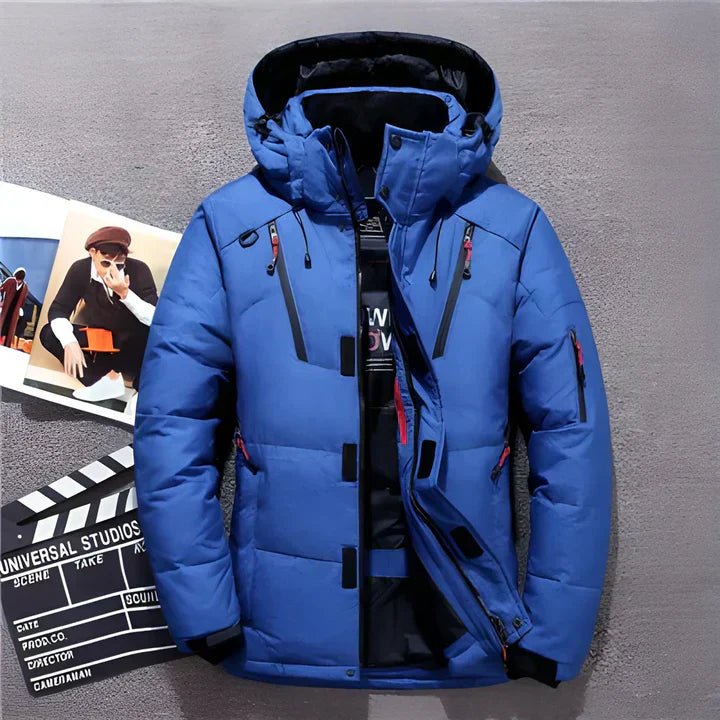 Product Image for Heidi-Mode | Herren Winter Puffer Jacke - Kapuzenisolierte Outdoor-Design, Blau / 2XL