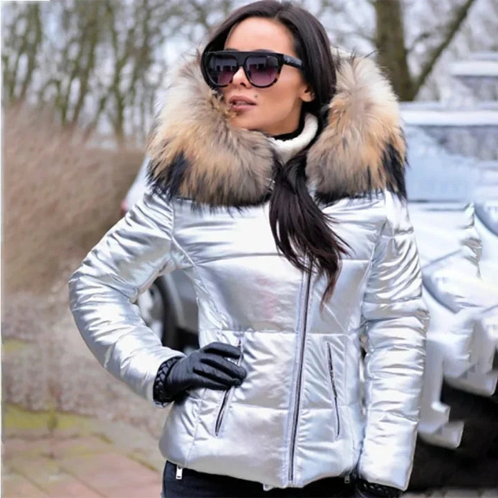 Product Image for Heidi-Mode | Manteau À La Mode Avec Doublure En Fourrure Synthétique Dans La Capuche Et Le Col, Blanc / S