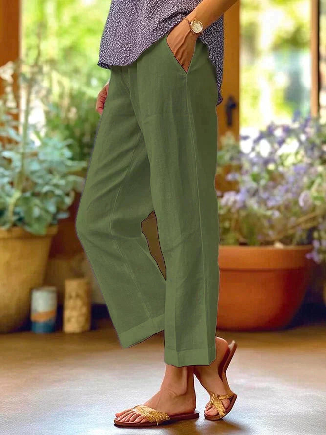 Product Image for Heidi-Mode | Damen Sommer Leinenhose, Grün / L
