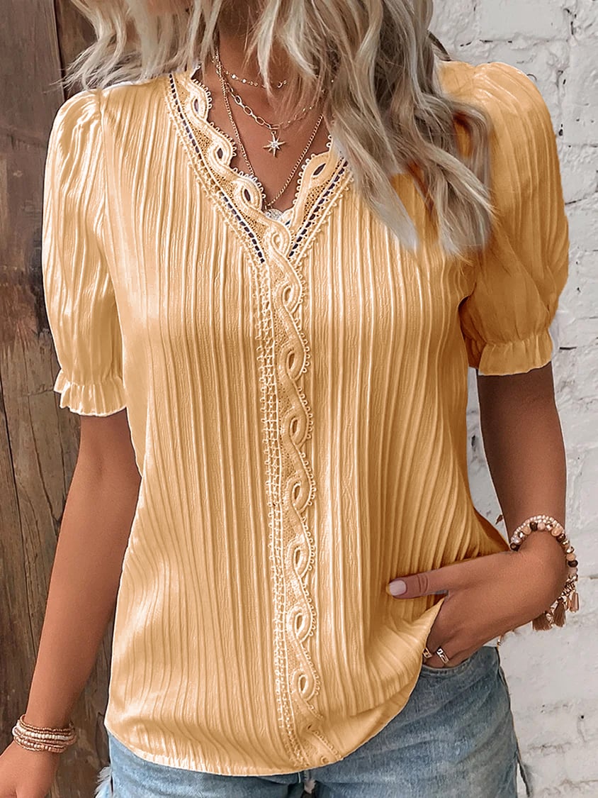 Product Image for Heidi-Mode | Elegante Damen Sommerbluse mit Spitzendetails, Orange / S