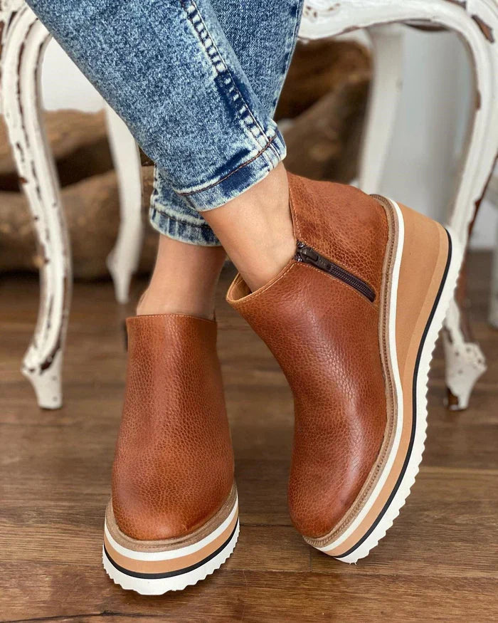 Product Image for Heidi-Mode | Damen Keilabsatz Stiefeletten, Braun / 43