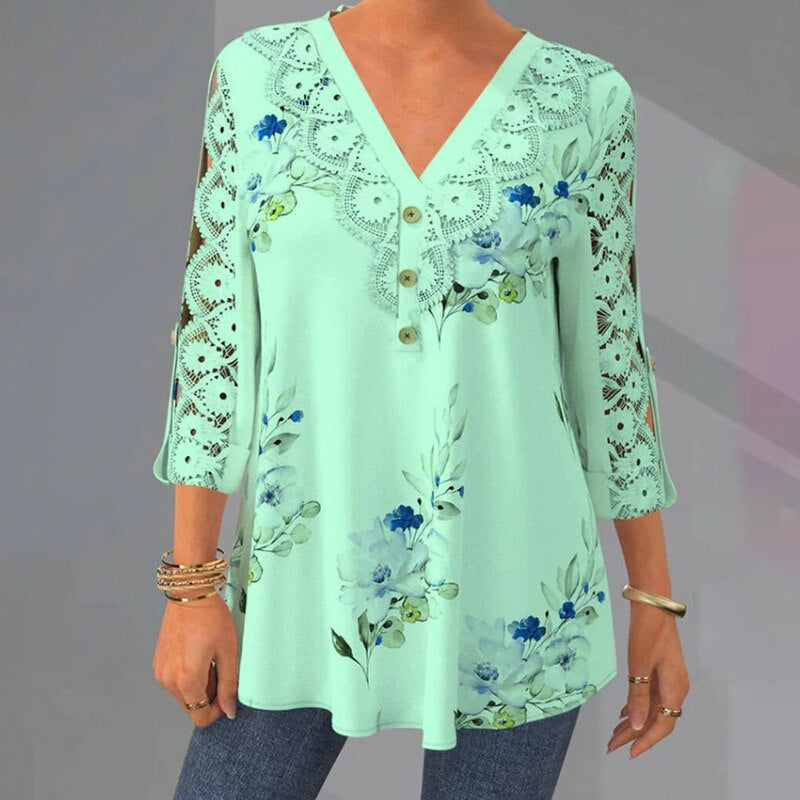 Product Image for Heidi – Wunderschöne, farbenfrohe Blusen von hoher handwerklicher Qualität, Grün / XXL