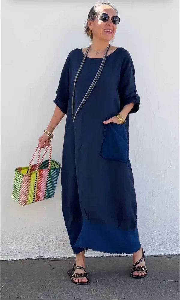 Product Image for Comfortabele Lange Mouwen Jurk, Donkerblauw / L