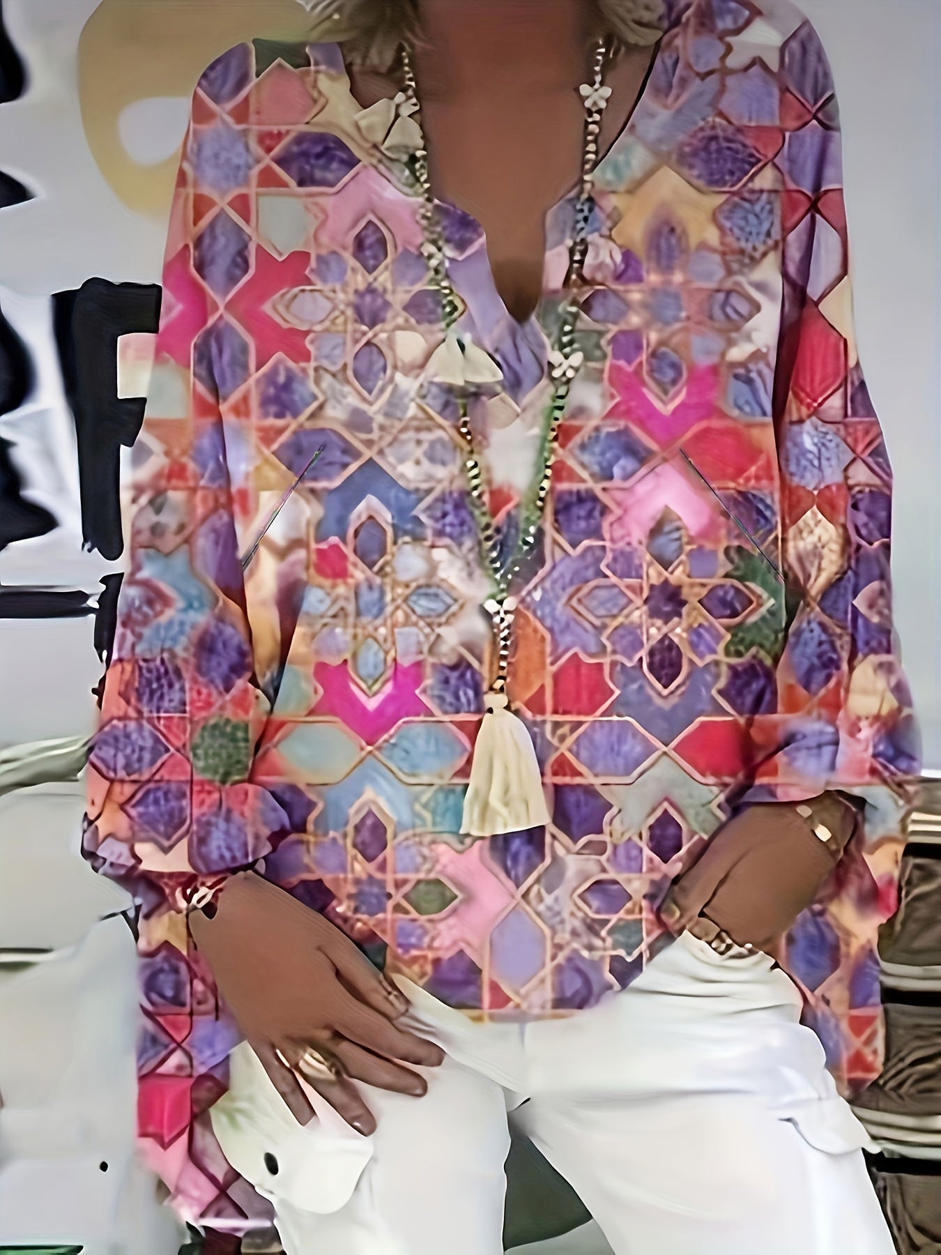 Product Image for Heidi-Mode | Boho Top Store Größen, Rosa Farbe / 4XL