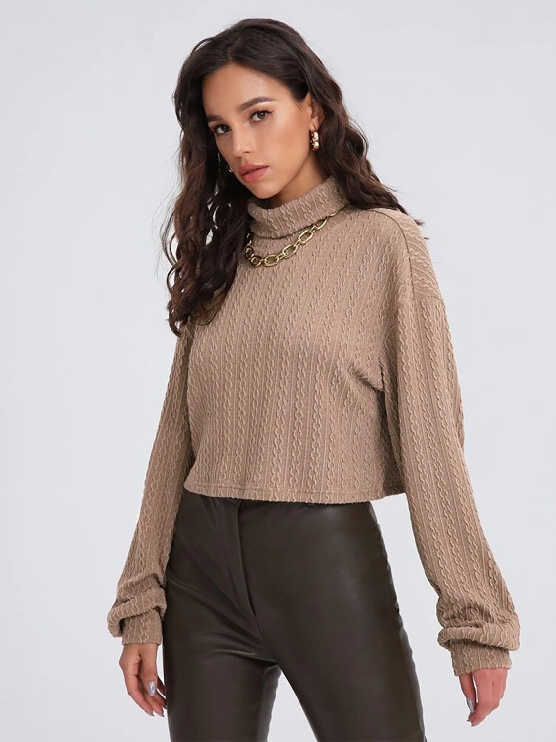 Product Image for Heidi-Mode | Rollkragen Langarmshirt, Kamel / M