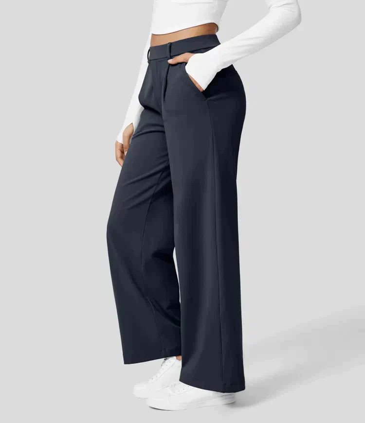 Product Image for Heidi-Mode - Hochbund Stretchhose mit geraden Beinen für Frauen, Mitternachtsblau / 2XL (46-48)