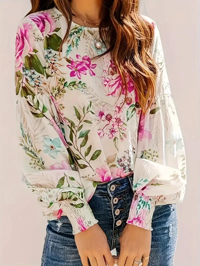 Product Image for Heidi-Mode | Bluse Mit Knöpfen Von Bloom Bliss, S / Blumen