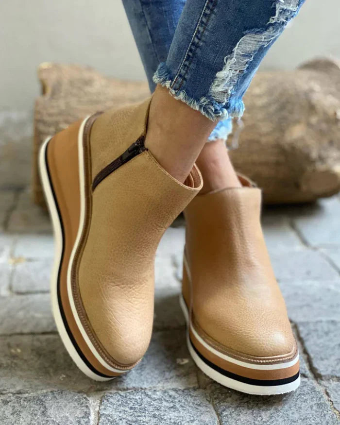 Product Image for Heidi-Mode | Damen Keilabsatz Stiefeletten, Khaki / 40