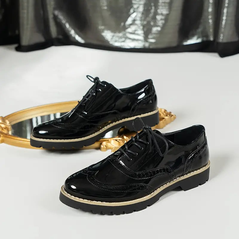 Product Image for Heidi-Mode | Modisch Gestanzte Lackschuhe Für Damen, Schwarz / 40