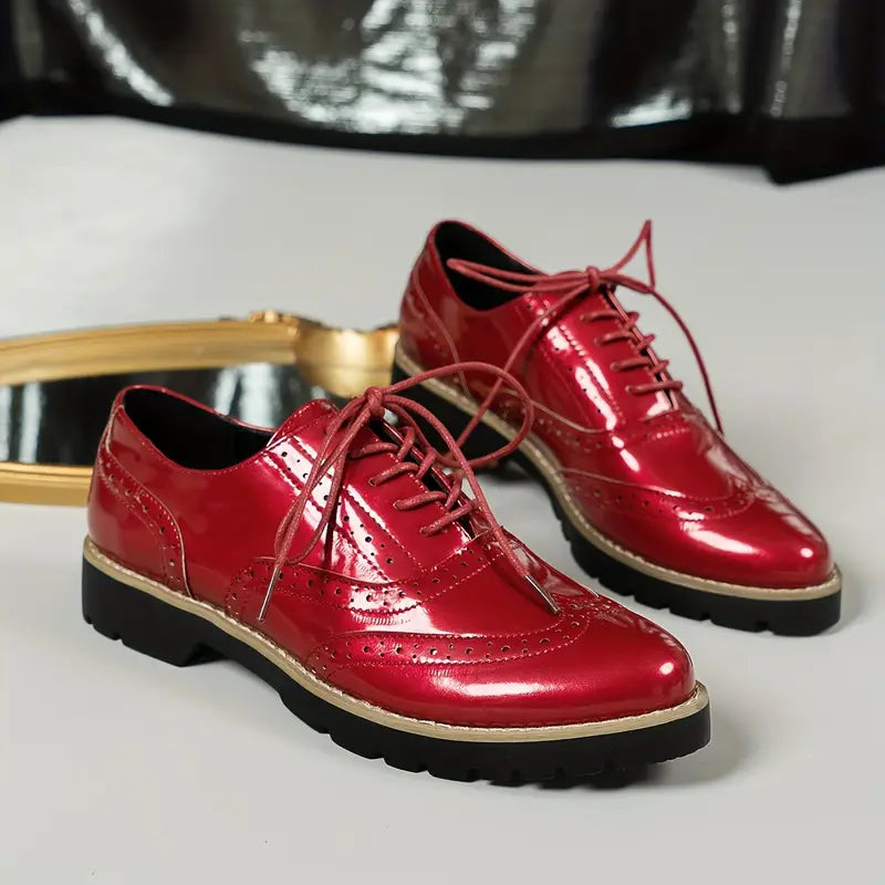Product Image for Heidi-Mode | Modisch Gestanzte Lackschuhe Für Damen, Rot / 38
