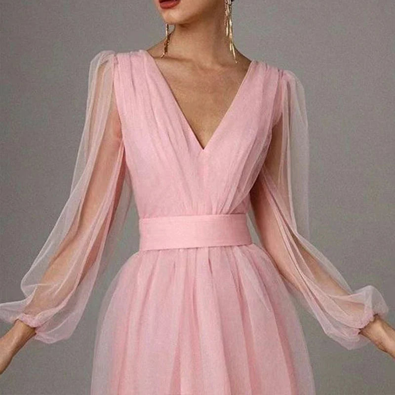 Product Image for Heidi-Mode | Midi-Kleid In Semi-Transparante Tule Für Damen, Rosa / M
