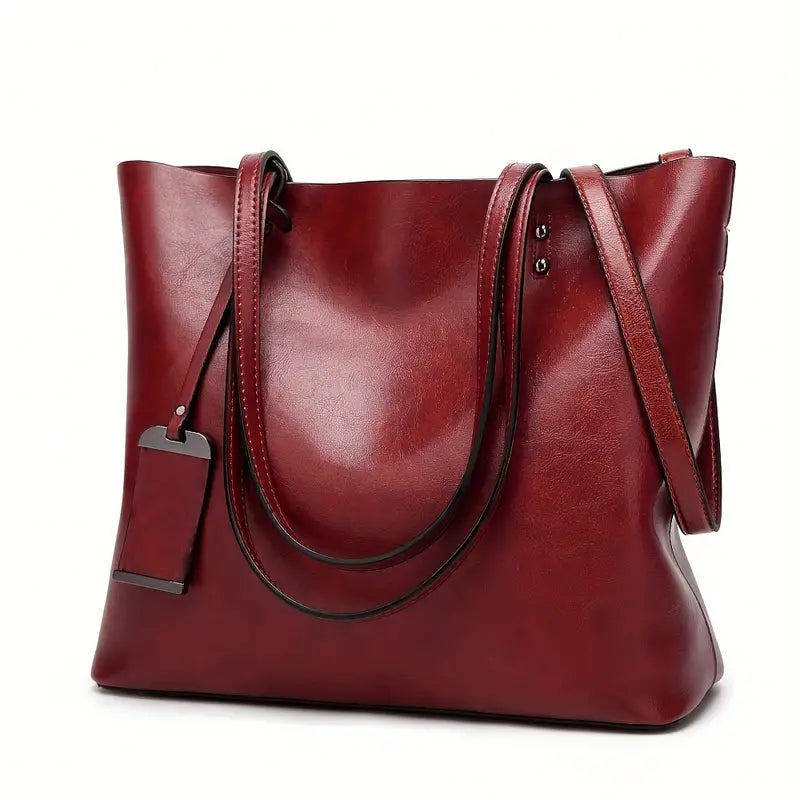 Product Image for Heidi-Mode | Große Retro Stil Leder Schultertasche für Frauen mit Riemen, Bordeaux
