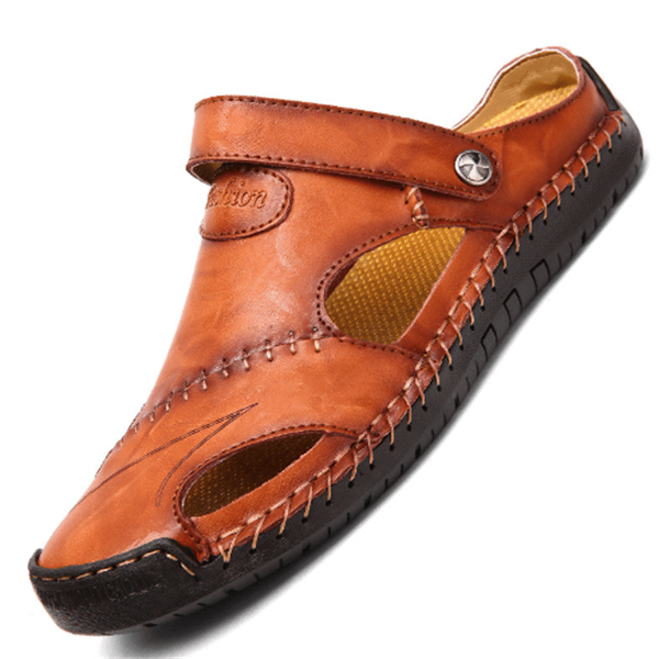 Product Image for Herrensandalen aus weichem Leder, Dunkelbraun / 44