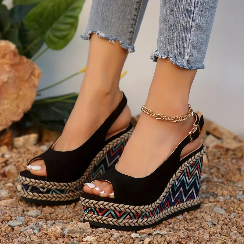Product Image for Sandalen mit griechischem Muster für Damen, Schwarz / 40