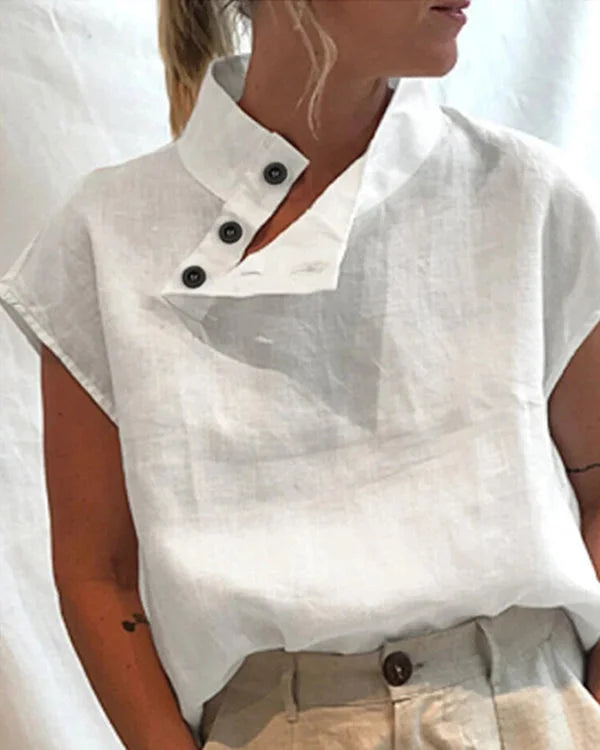 Product Image for Heidi-Mode | Kurzarmhemden mit hohem Kragen, Weiß / S