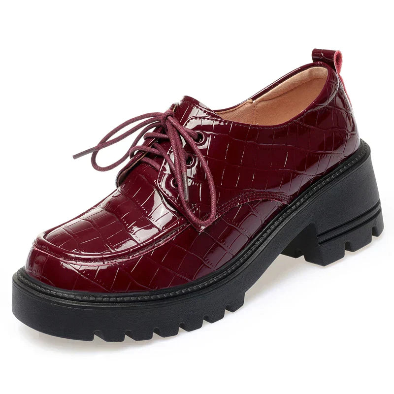 Product Image for Heidi-Mode | Halbschuhe Veganes Leder mit Plateau, Rot / 42
