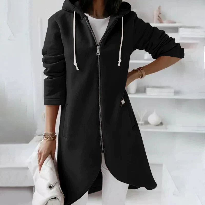 Product Image for lange hoodie mit reißverschluss, Schwarz / 2XL