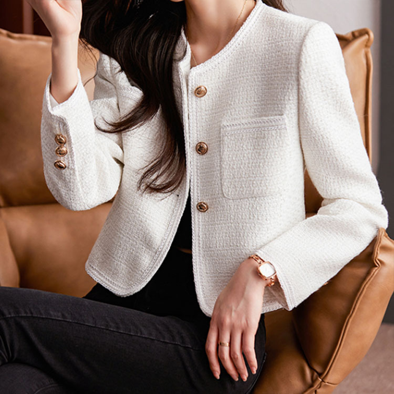 Product Image for Heidi-Mode | Damen Kurzer Mantel Modern, Elfenbein Weiß / L