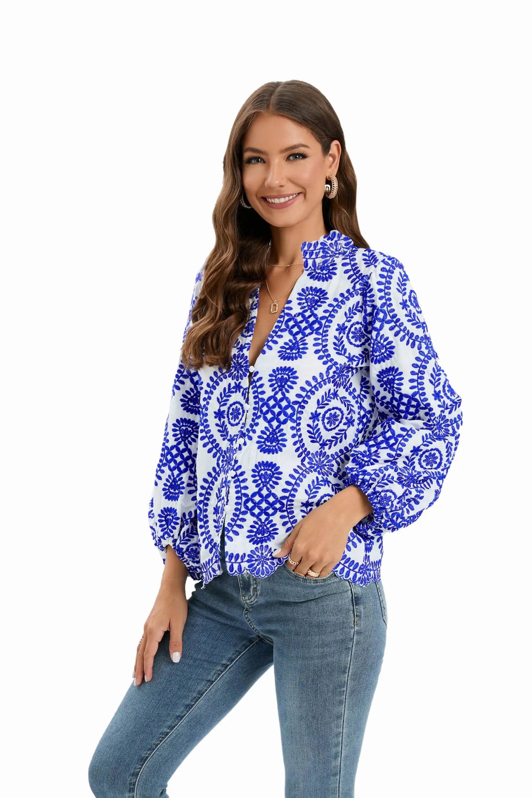 Product Image for Sommerbluse | Festliche Bluse für Damen, Blau / L
