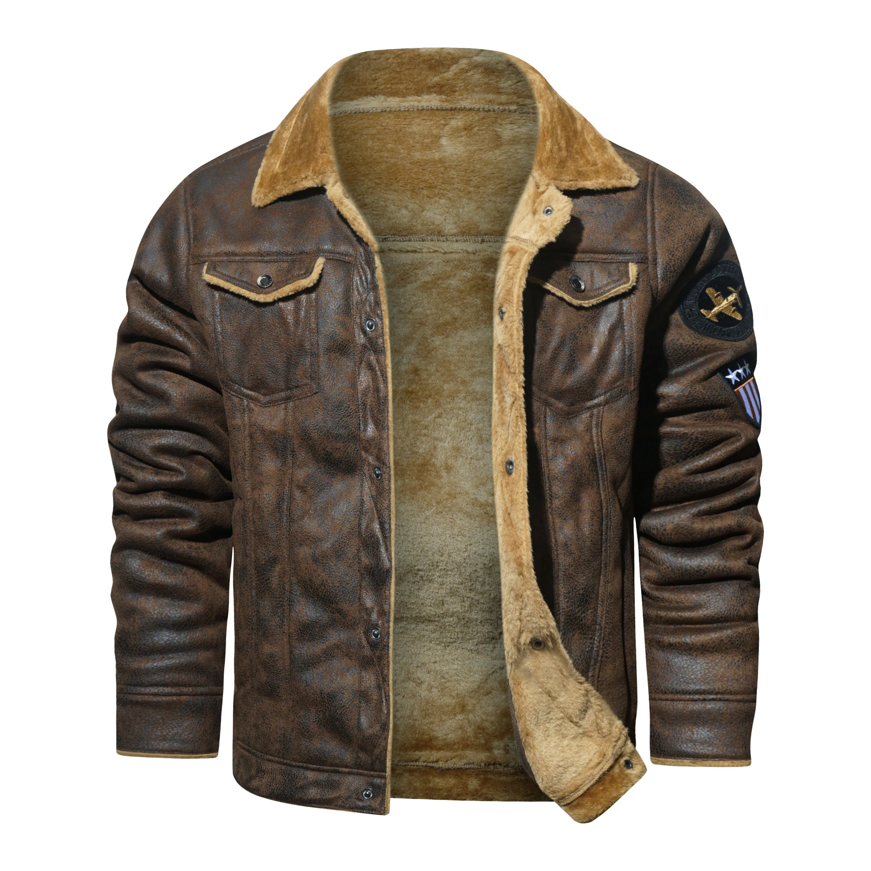 Product Image for Heidi-Mode | Leder Pilotenjacke mit Weicher Fütterung Marinus, Braun / 3XL