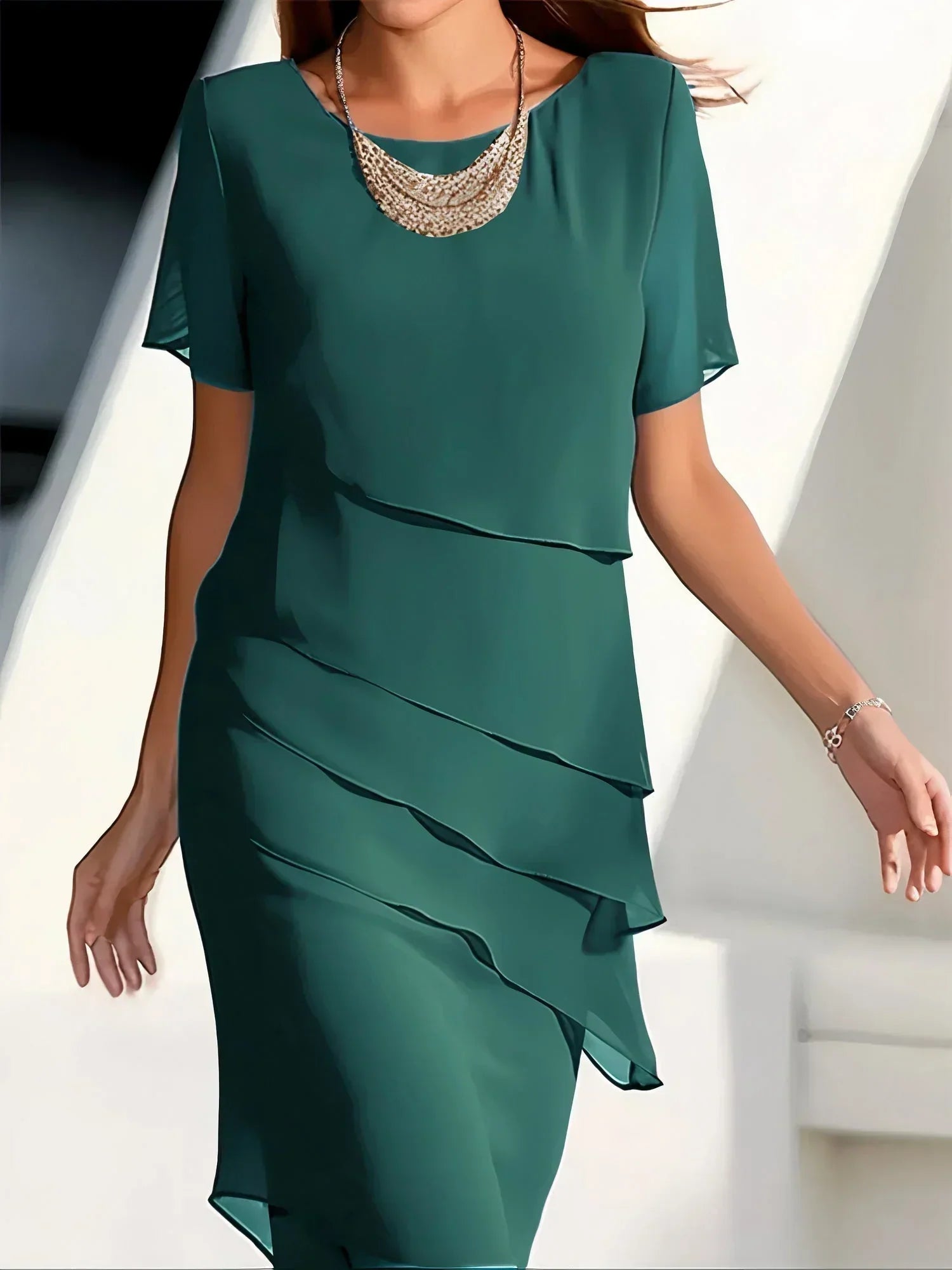 Product Image for Elegantes Cocktailkleid aus Chiffon, Grün / XL