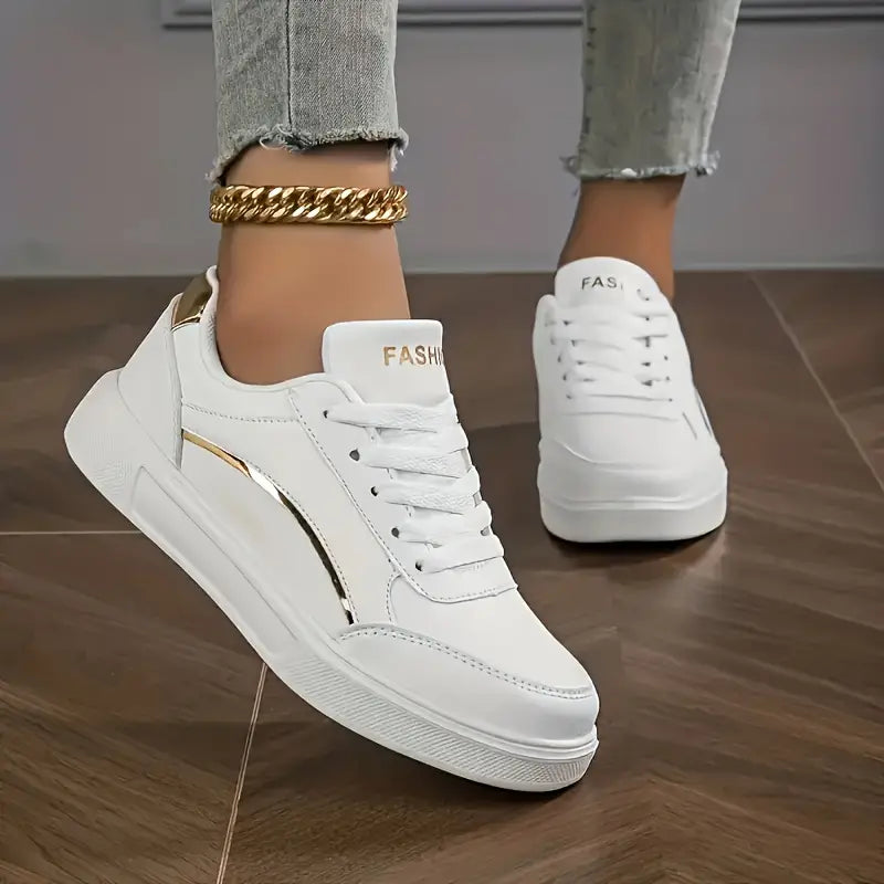 Product Image for Heidi-Mode | Weiße Skateboard Schuhe All Game für Frauen, Gold / 39