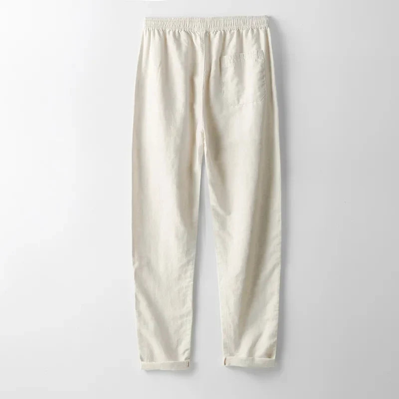 Product Image for Paul – Luxuriöse Hose aus Baumwolle/Leinen, Schwarz / XL (Größe 34)
