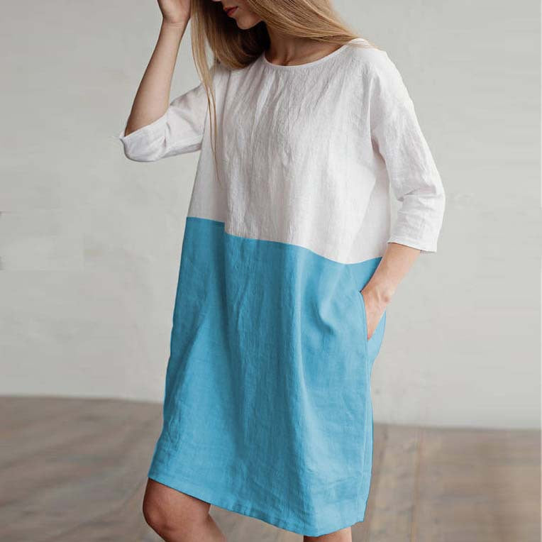 Product Image for Graues Leinenkleid, Hellblau / XL