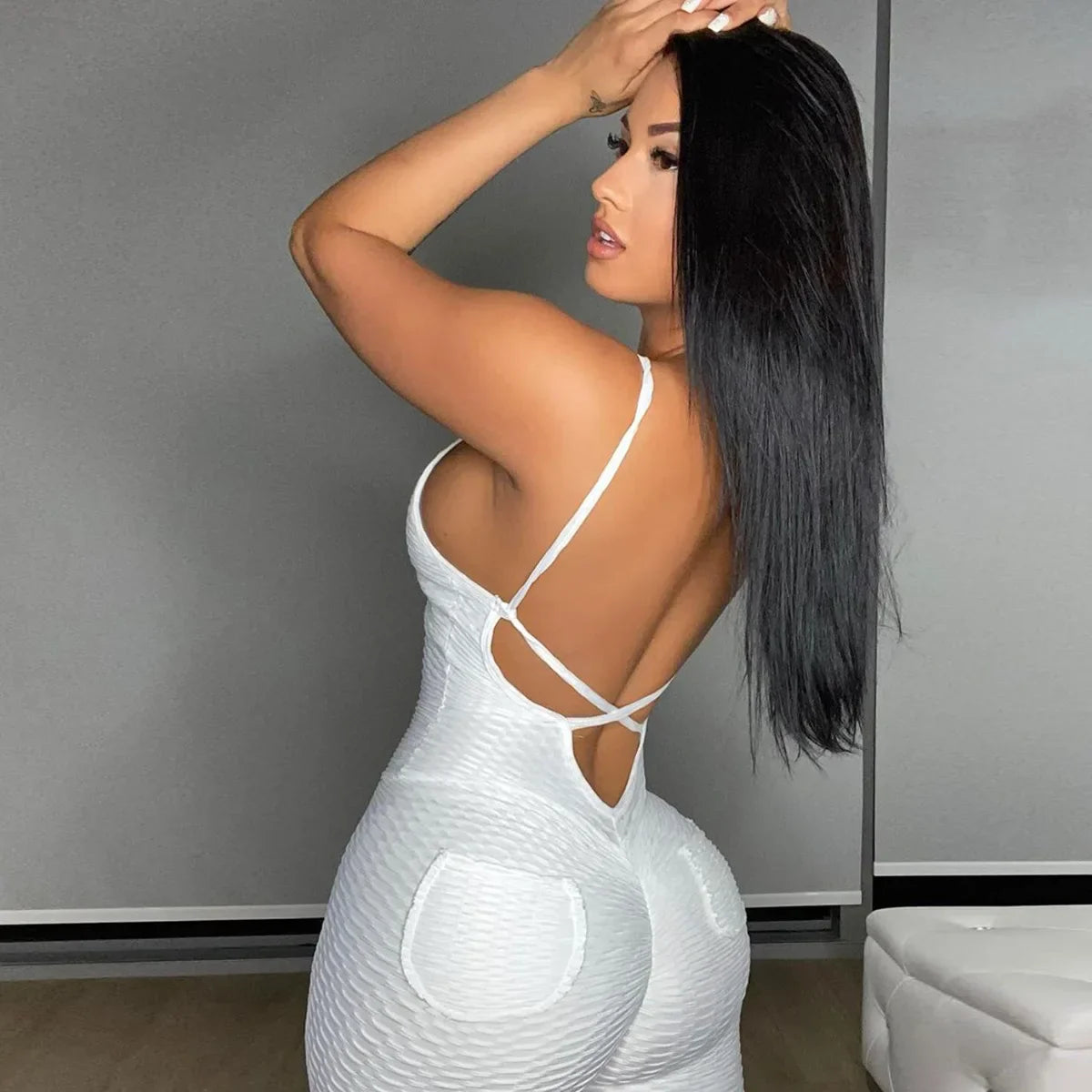 Product Image for Heidi-Mode | Frauen Siamesische Fitness Jumpsuits Sport Gym Anzug Workout Kleidung Damen Yoga Set Trainingsanzug Sexy Rückenfreie Laufbekleidung, 