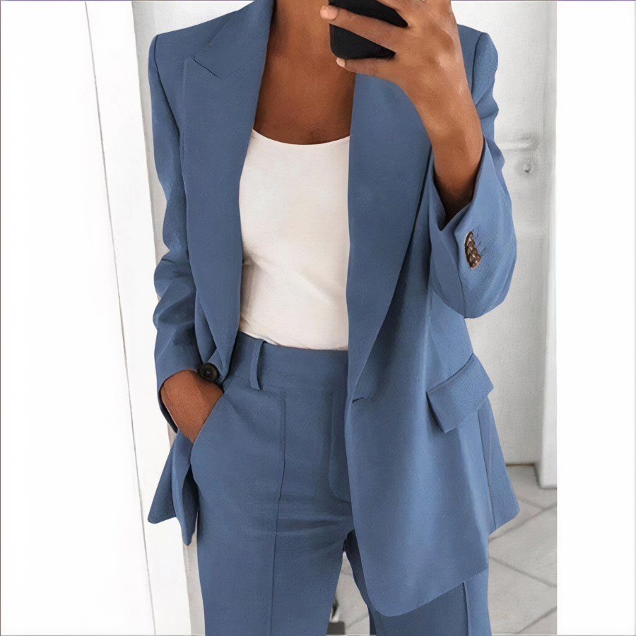 Product Image for Heidi-Mode | Blazer Set Jacke und Hose für Damen, Hellblau / XL