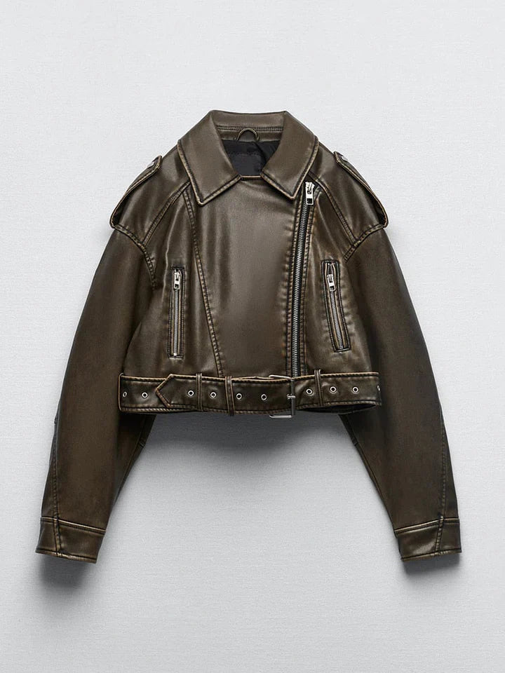 Product Image for Heidi-Mode | Lederjacke Im Vintage-Stil, Dunkelgrün / M