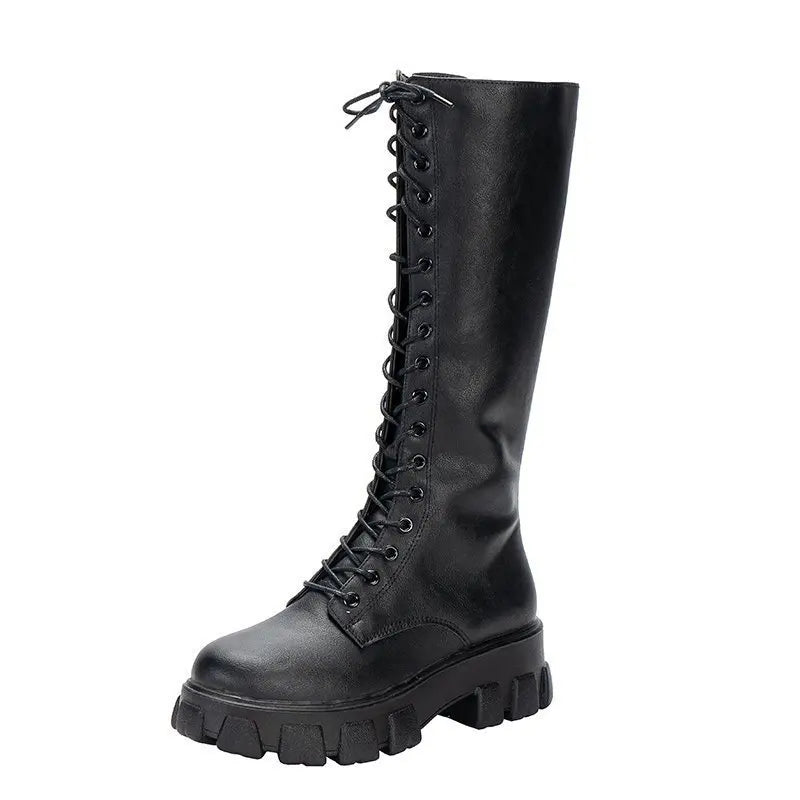 Product Image for Heidi-Mode | Leder kniehohe Stiefel mit Absatz für Frauen perfekt für lässige Tage, Schwarz / 39