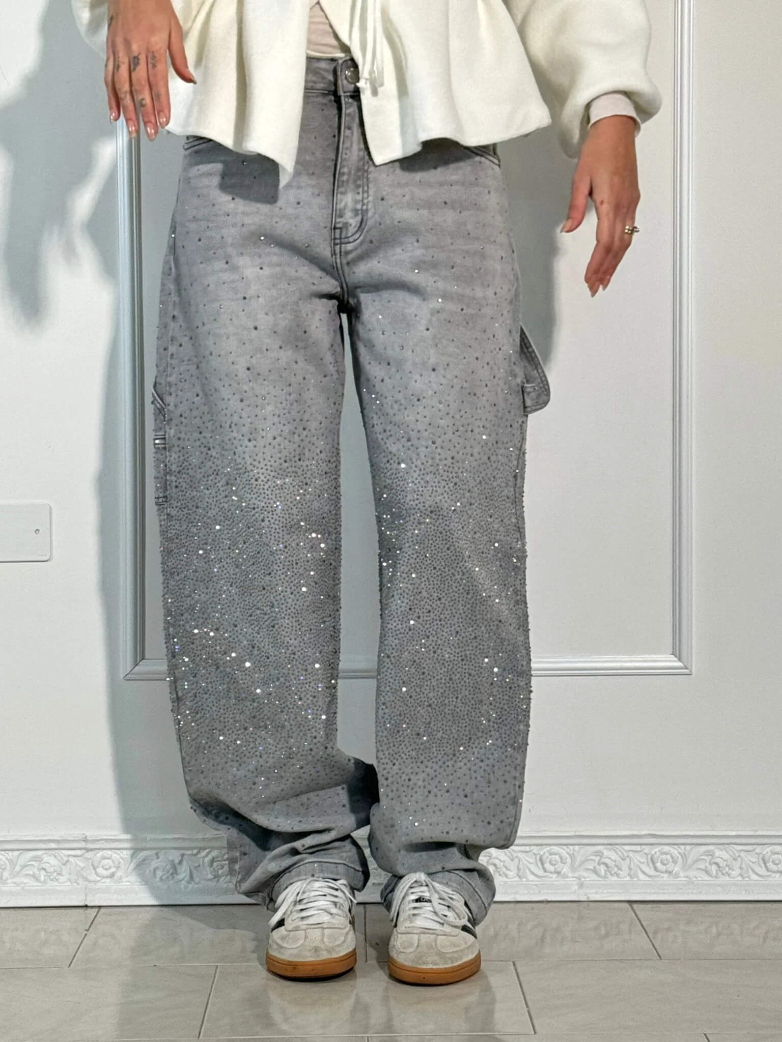 Product Image for Heidi-Mode | Trendige Wide Leg Jeans aus Denim, Grau / 3XL