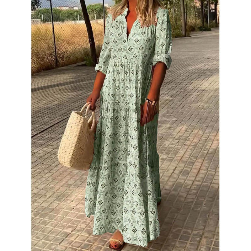 Product Image for Damen Maxikleid mit eleganten Details und legerem Schnitt Heidi-Mode, Grün / M