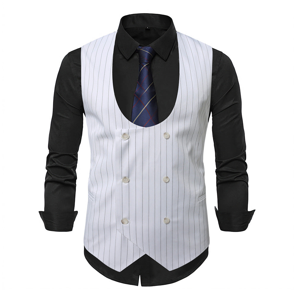 Product Image for Herren Elegante Gestreifte Weste Heidi-Mode, Weiß / XXXL