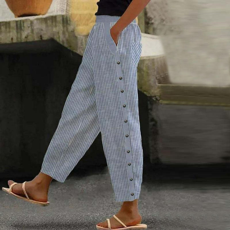Product Image for Lässige gestreifte Hose, Blau / XXL
