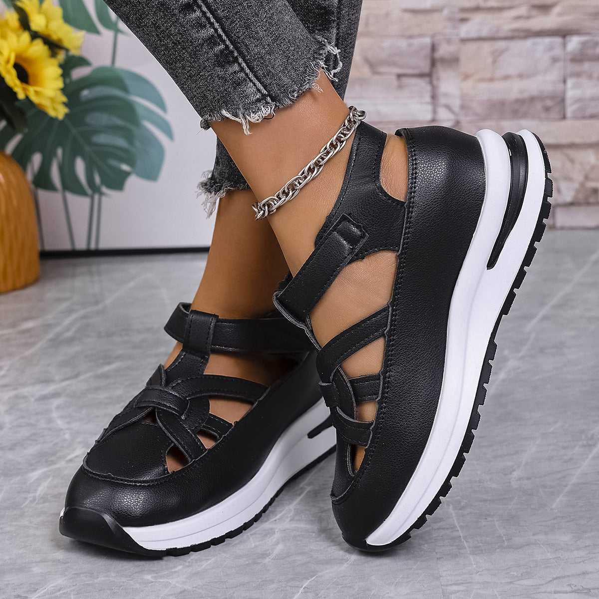 Product Image for Damen Komfortable und Stylische Keil Sandalen mit offenem Zehenbereich Heidi-Mode, Schwarz / 43