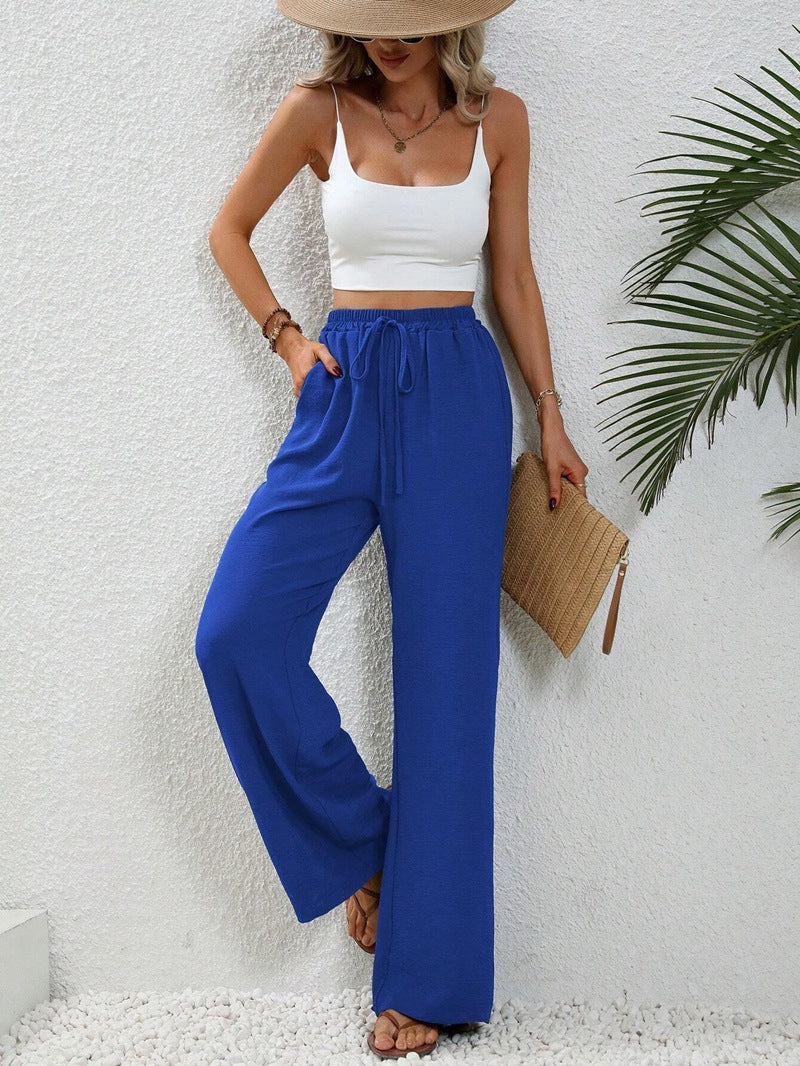Product Image for Heidi-Mode | Legere Lose Hohe Taille Baumwollhose, Blau / M