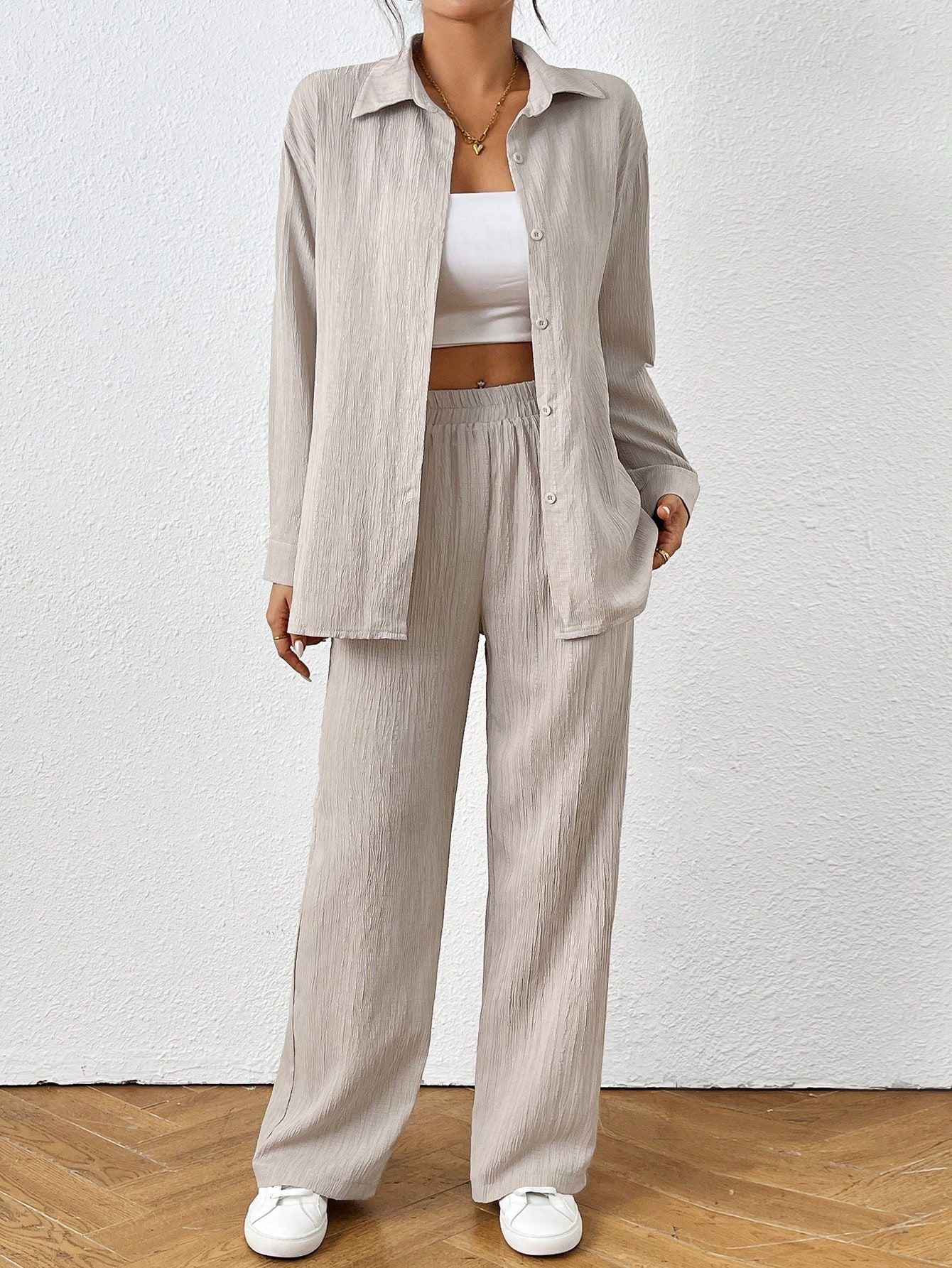 Product Image for Damen vielseitiges Oberteil und Hose Set Heidi-Mode, Creme / XL