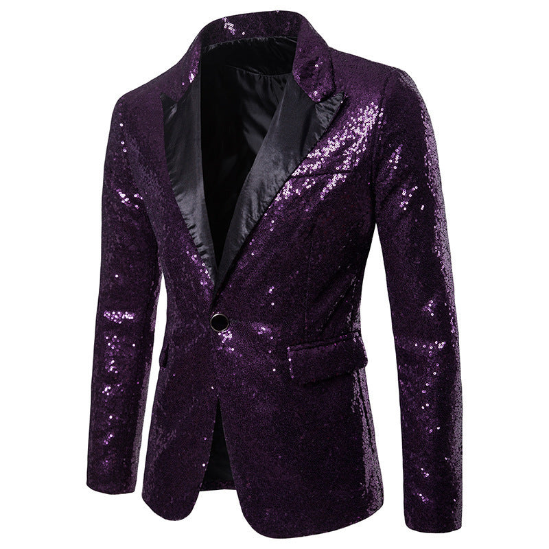 Product Image for Herren Pailletten Formal Blazer Heidi-Mode, Lila / XL