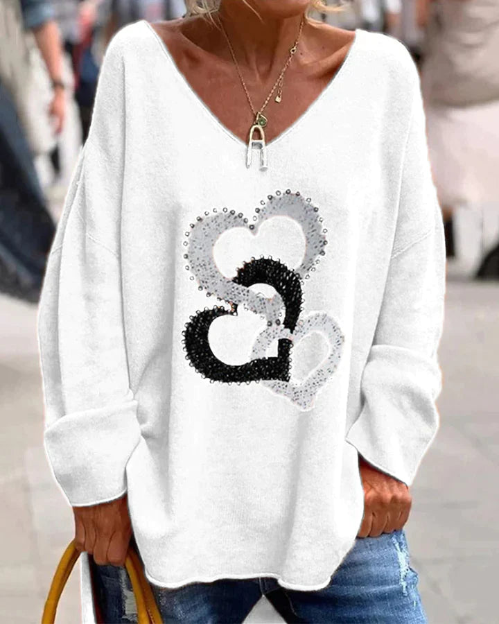 Product Image for Bequemer und modischer Pullover, Weiß / 3XL