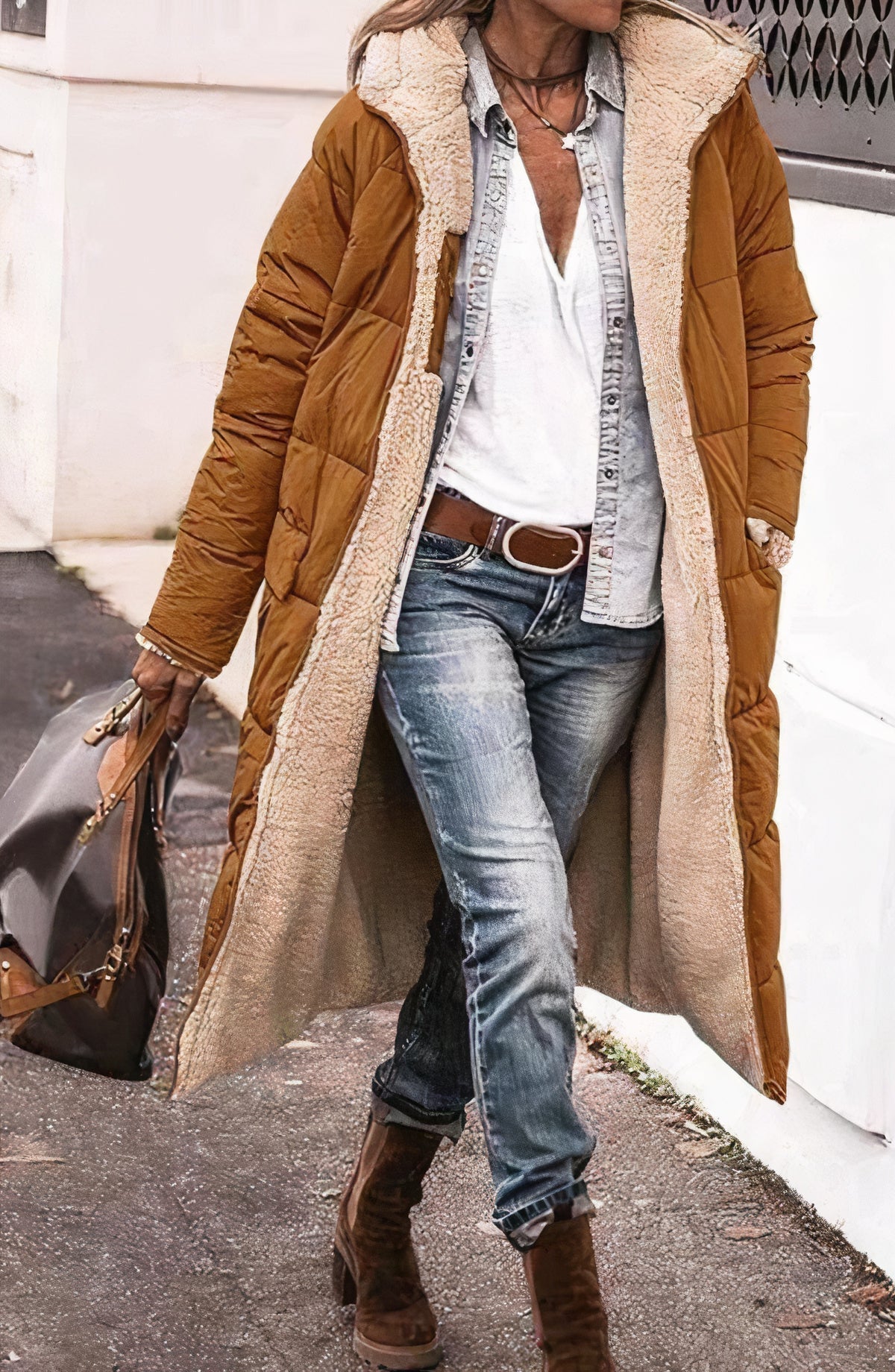 Product Image for Heidi-Mode | Lang Umkehrbarer Fleecejacke, Kaffee / M