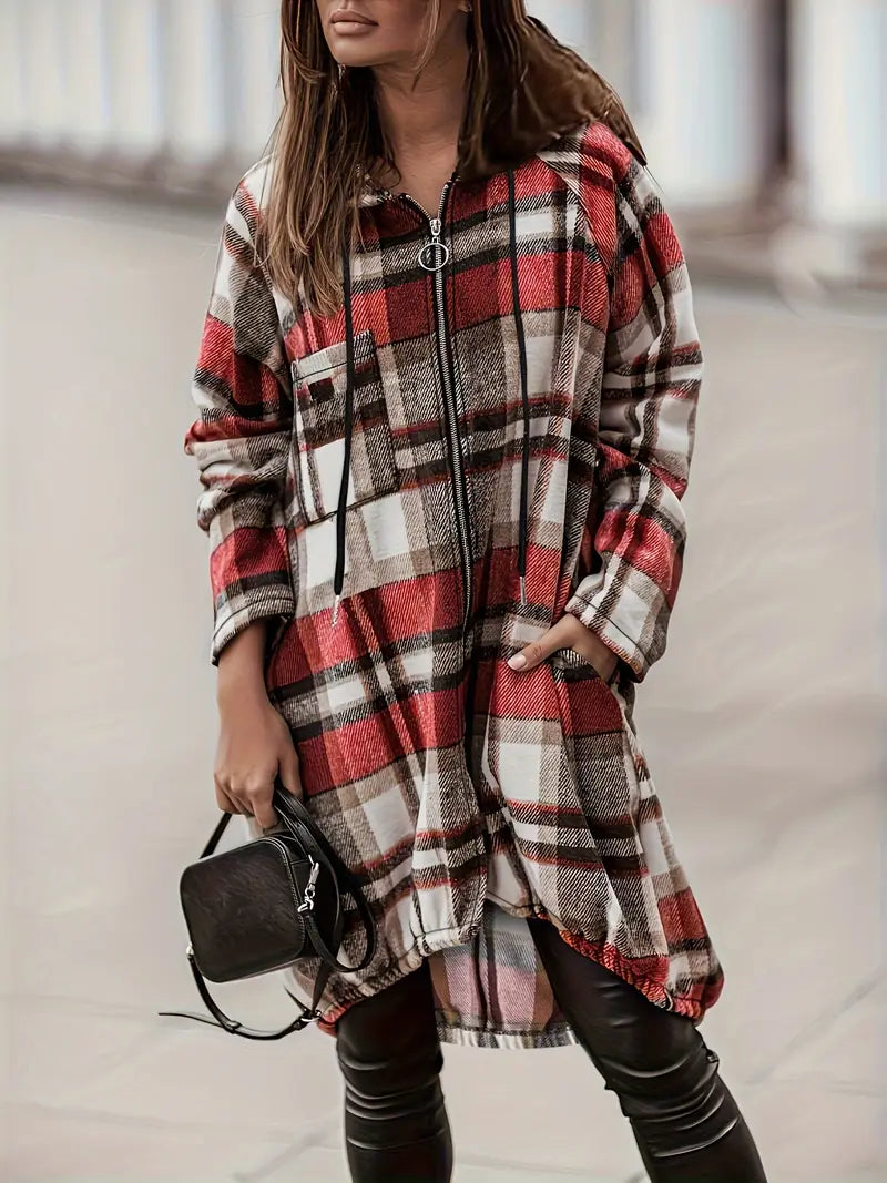 Product Image for Heidi-Mode | Plus Size Damenjacke mit Kapuze, Rot / 2XL