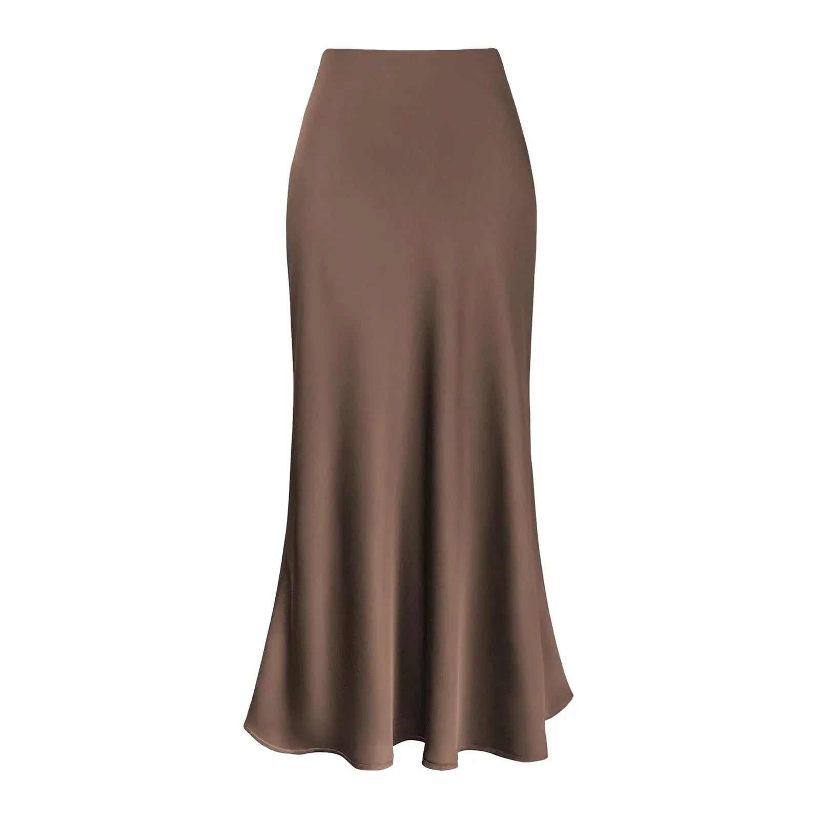 Product Image for Heidi-Mode | A-Linie Gefältete Lange Röcke Sommer Frauen Koreanischer Rock Streetwear Elastischer Bund Solide Elegant Satin Kleid Платье für Damen, 