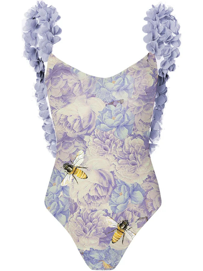 Product Image for Heidi-Mode | Bikini Set Sexy Petal Trim Einteiler Badeshorts und Coverups Ferien Strandkleid Push Sommer Badebekleidung Rückenfreies Badekleid Luxus, 