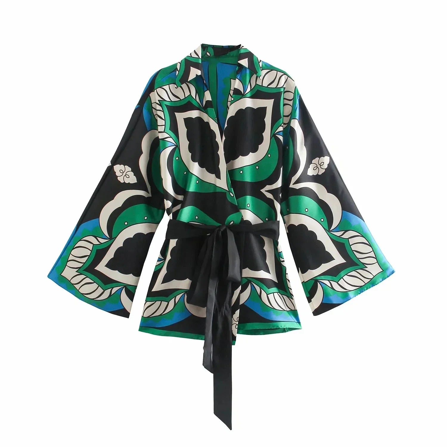 Product Image for Heidi-Mode | Foridol Übergröße Grün Print Boho Frauen Shorts Set Shirts Shorts Hosen Drei Stücke Mode Set Passende Set Sommer, Hemden / XS
