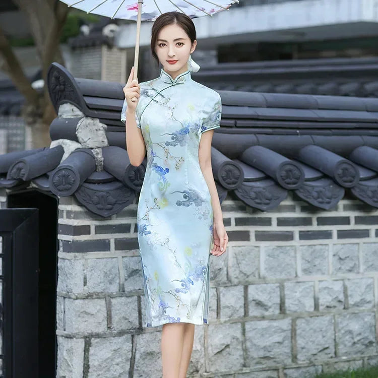Product Image for Heidi-Mode | Cheongsam Qipao Mode Kleidung Lässig Elegant Ethnischer Stil Vintage Kleid für Frauen Streetwear Frauen Kleidung Festlich Chinesisch, DQ3