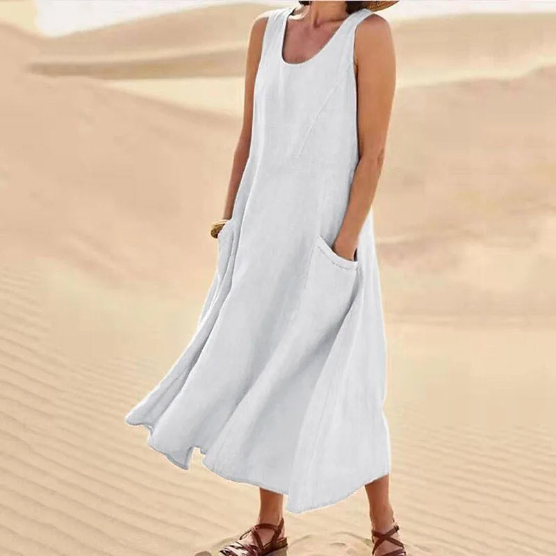 Product Image for Maxi-Jurk van Zonnegloed, wit / L